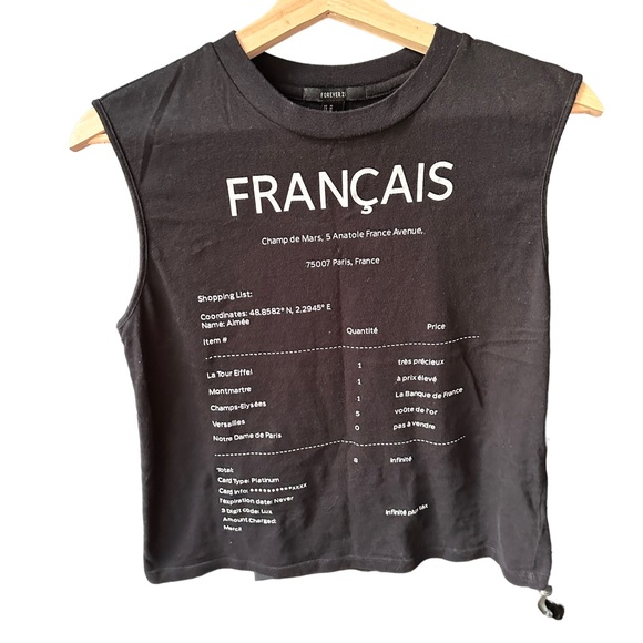 casual france french text tank - Picture 1 of 4